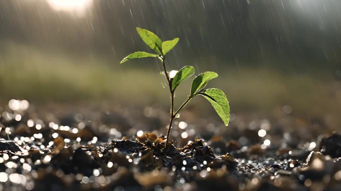 (原创)小树 一棵小树 小树下雨 一棵树