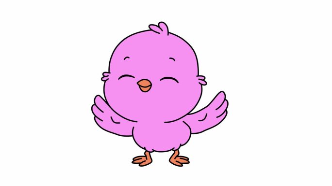 跳舞的粉红鸟的动画。