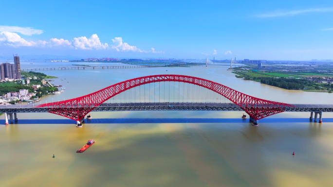 广东南沙宣传 明珠湾大桥 航拍
