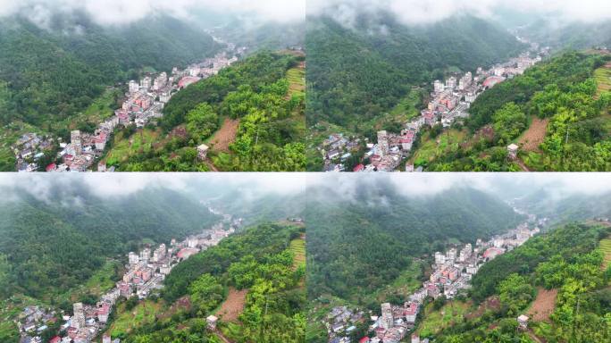 中国世界上最窄的城市——燕津的无人机广角镜头