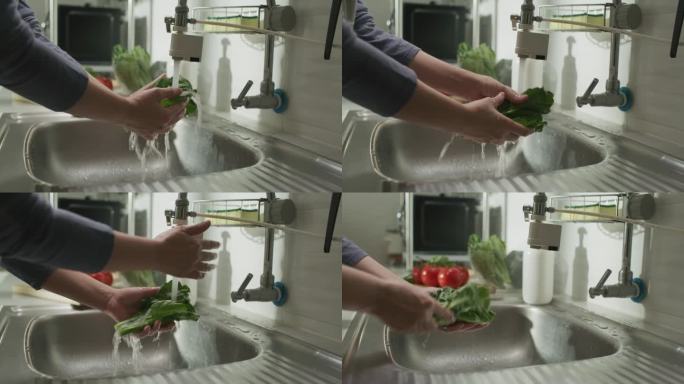 洗蔬菜洗菜盆节约用水家庭主妇