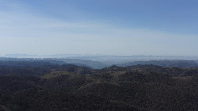 航拍西安秦岭风电场