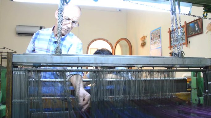 古董纺织织机