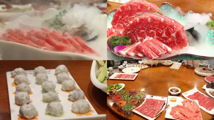 【4K】牛羊肉火锅精美菜品展示