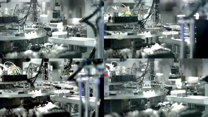 工业机器人芯片制造自动化生产线4K实拍