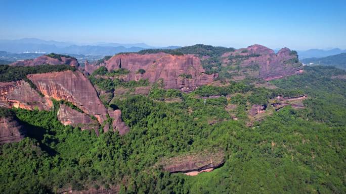 航拍韶关丹霞地貌丹霞山阳元峰长老峰景区