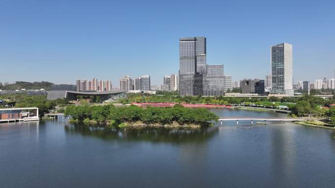 广州南沙规划展览馆航拍