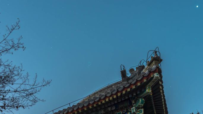 北京天坛扇面亭星空星轨延时摄影1