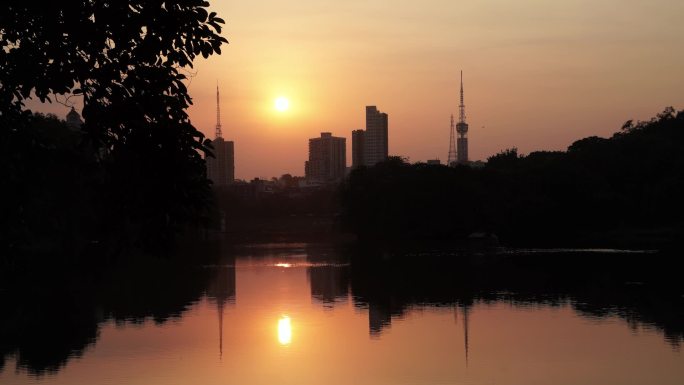 落日余晖 麓湖公园 延时