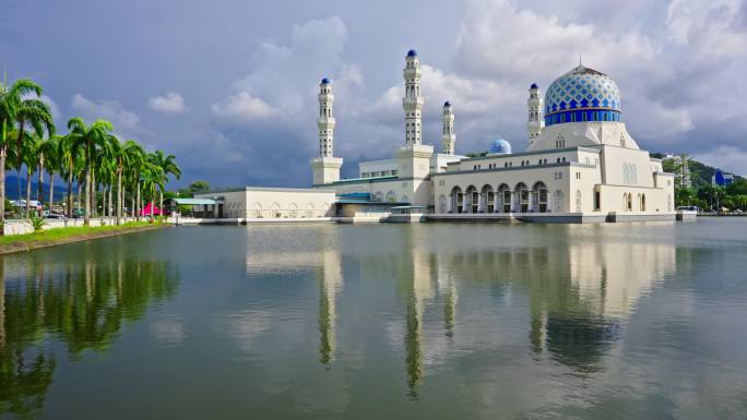 马来西亚沙巴州水上清真寺 4k