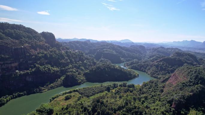 航拍韶关丹霞地貌丹霞山阳元峰长老峰景区