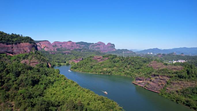 航拍韶关丹霞地貌丹霞山阳元峰长老峰景区