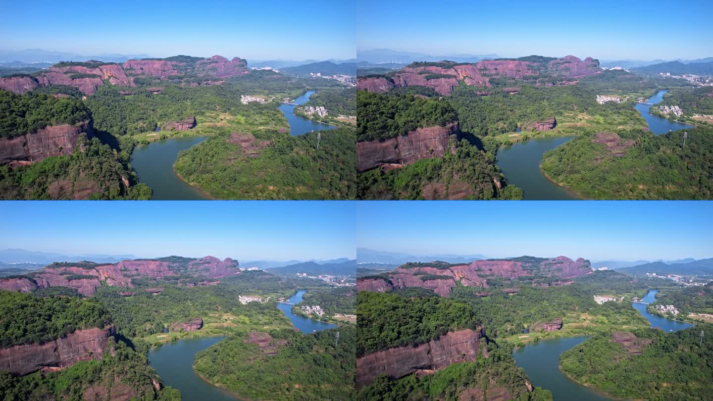 航拍韶关丹霞地貌丹霞山阳元峰长老峰景区