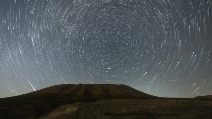 星空 夜晚 暗夜 火山