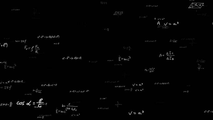 数学公式冲屏飘动AE模板