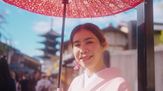 日本文化与传统日本京都的和服妇女