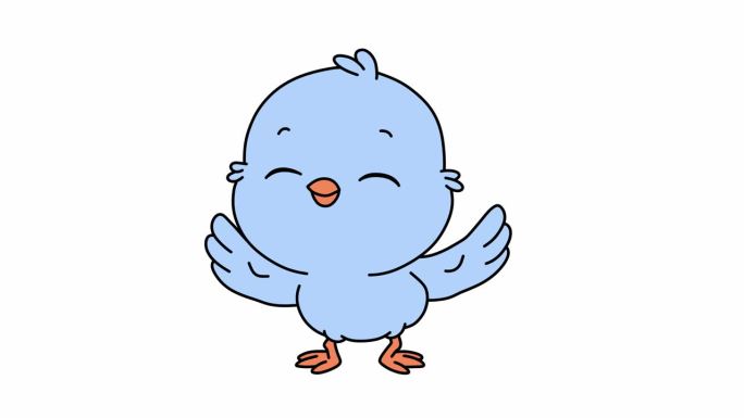 跳舞的蓝鸟动画。蓝色小鸟跳舞动态