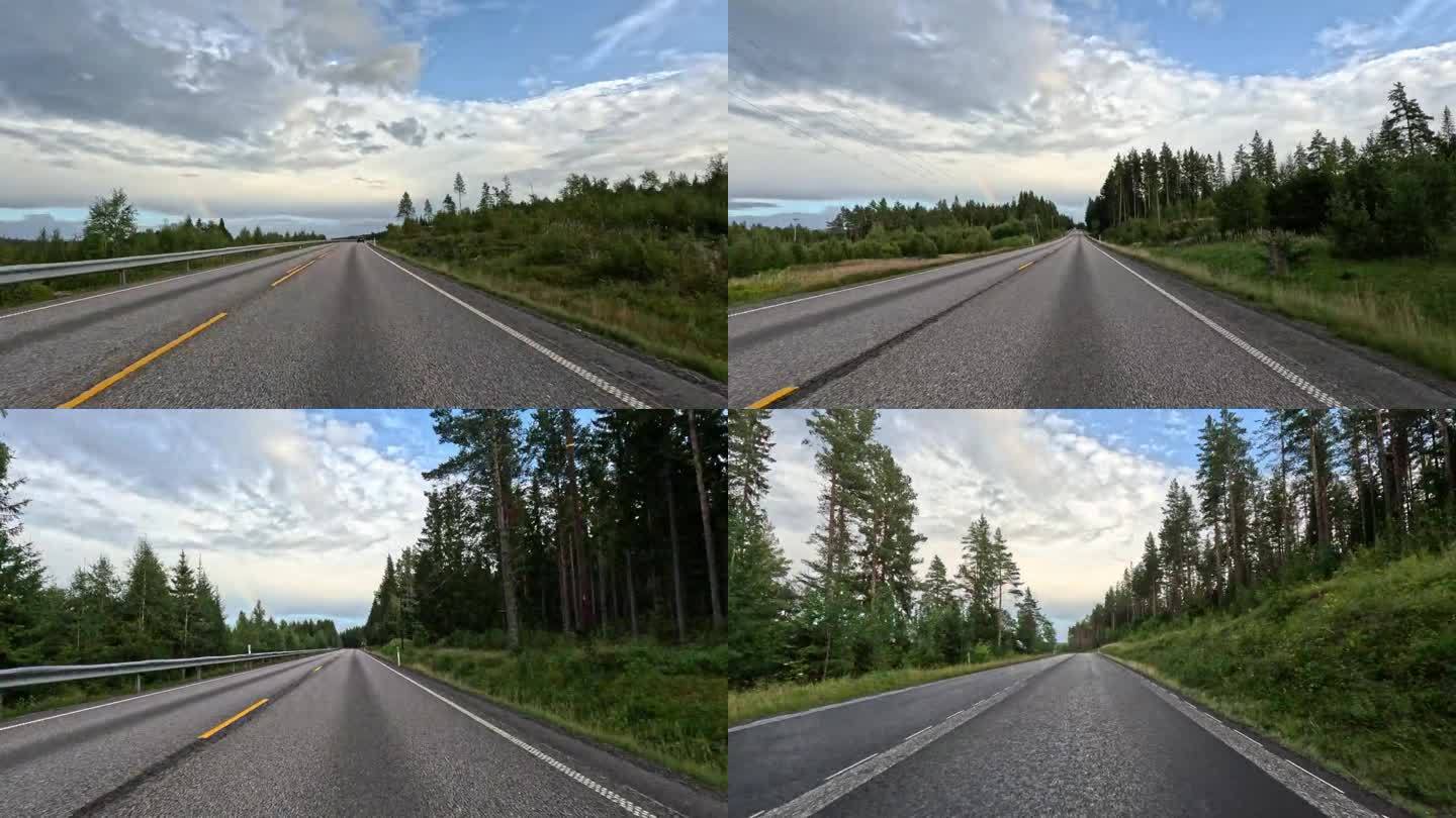 用超延时绘制挪威风景优美的道路