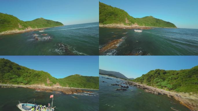 4K 深圳东西涌沙滩礁石海岸0013