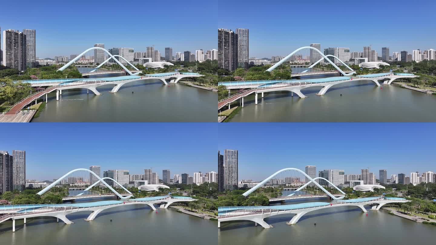 广州南沙蕉门河车行桥航拍