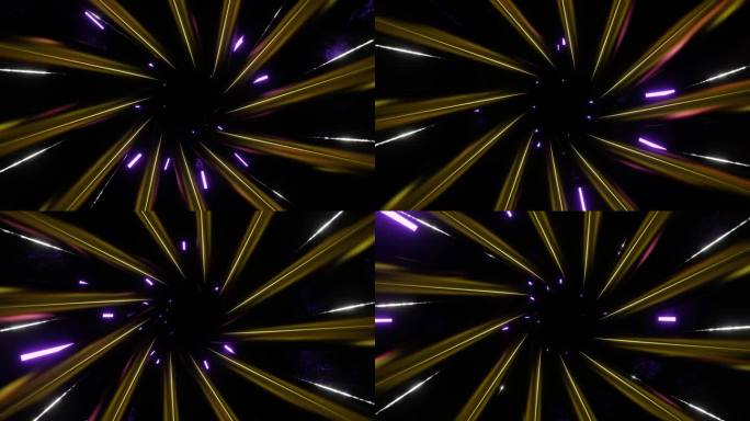 金色和浅紫色内部螺旋背景VJ循环在4K