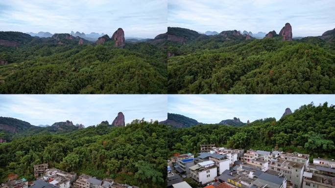 航拍韶关丹霞地貌丹霞山阳元峰长老峰景区