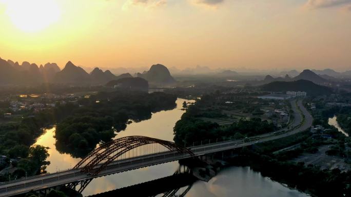 桂林桂磨大桥延时摄影