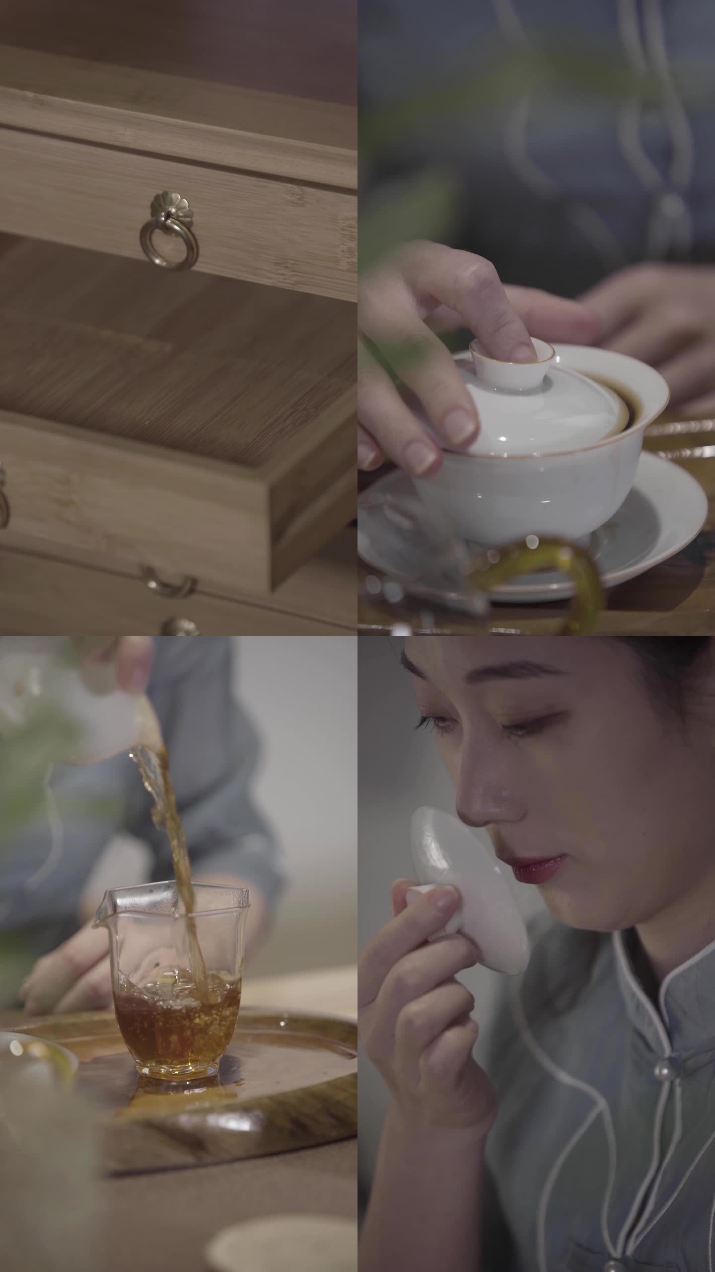 美女取茶泡茶品茶 传统文化 茶文化 茶道
