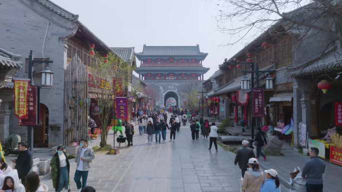 青州古城古街游玩航拍