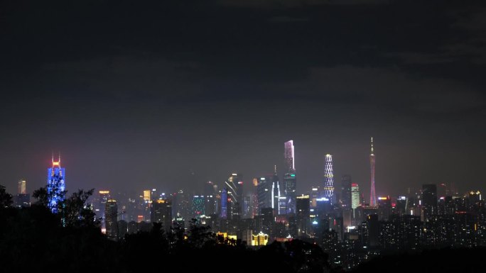 广州的夜晚广州繁华都市夜景