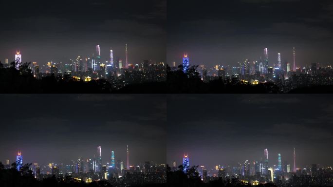 广州的夜晚广州繁华都市夜景