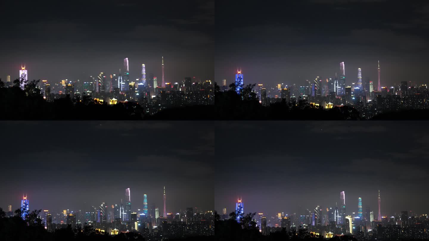 广州的夜晚广州繁华都市夜景