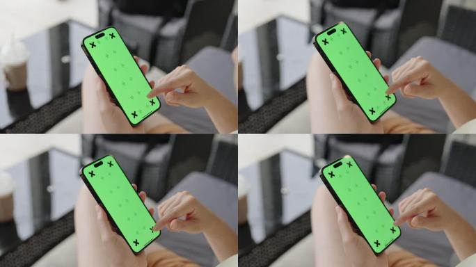 手用绿屏智能手机通道抠屏抠绿