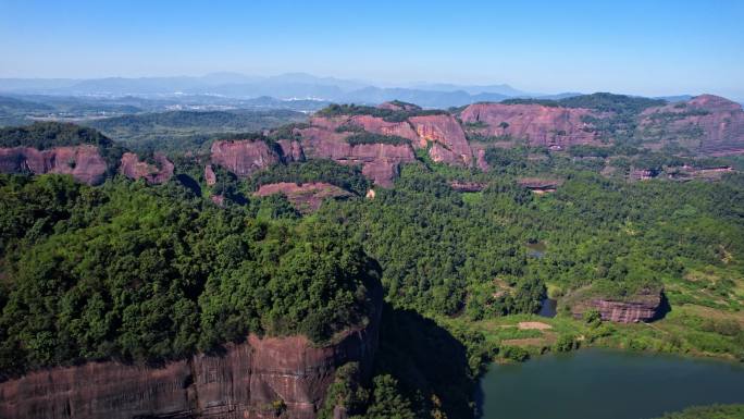 航拍韶关丹霞地貌丹霞山阳元峰长老峰景区