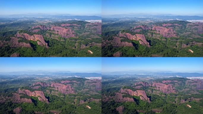 航拍韶关丹霞地貌丹霞山阳元峰长老峰景区