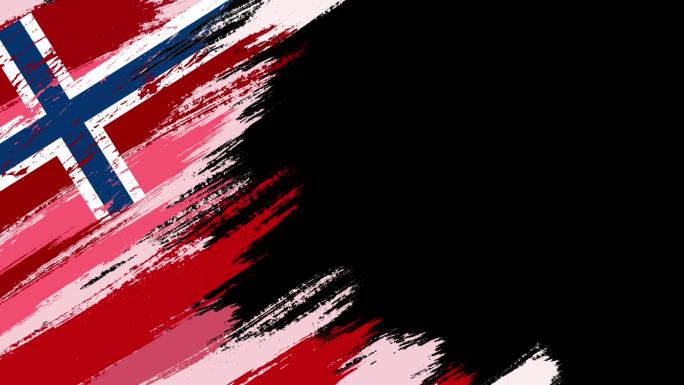 斯瓦尔巴群岛和扬马延群岛旗帜漆刷黑色底色，概念绘画，笔触，，油漆笔触，肮脏，民族，独立，选举，模板，