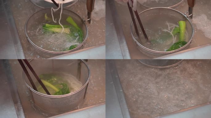清汤水煮青菜下面条