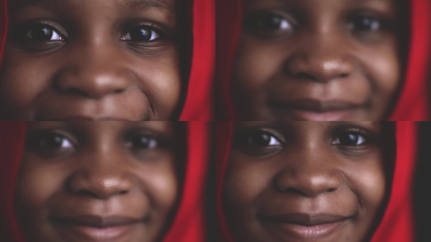 黑皮肤/脸非洲小孩视频素材