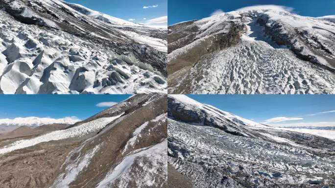 新疆航拍雪山冰川慕士塔格峰边境严寒登峰