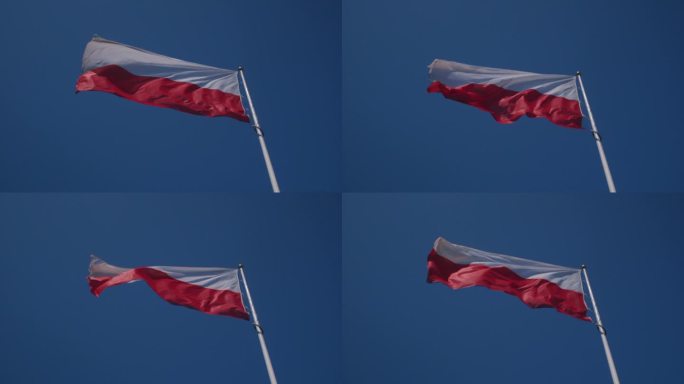波兰国旗股票视频-波兰国旗挥舞波兰国旗共和国