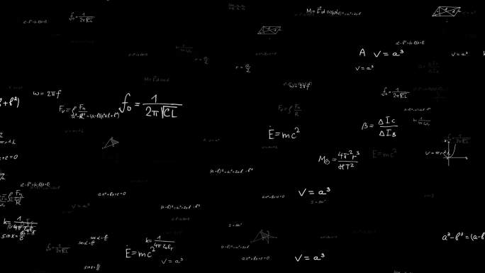 数学公式冲屏飘动AE模板