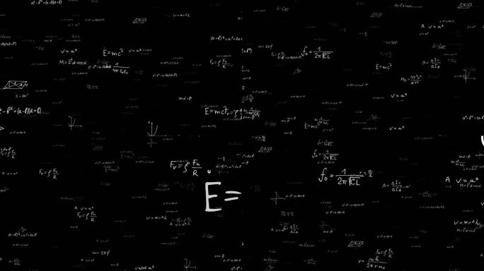 数学公式冲屏飘动AE模板