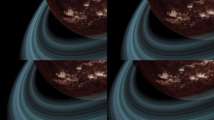 红色贫瘠的类火星行星，稀薄的大气层和太空中的环