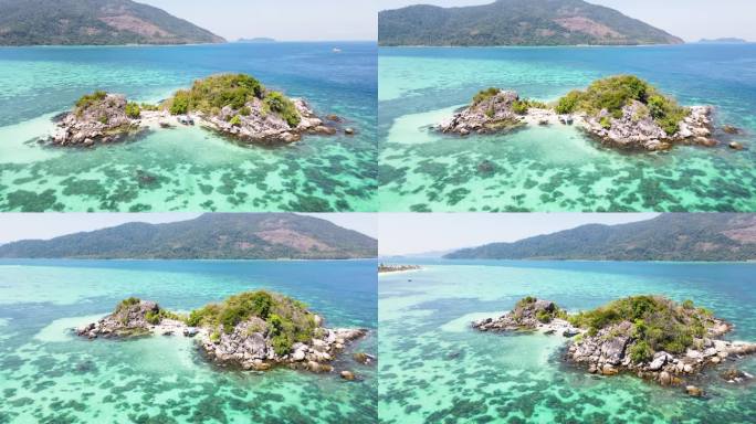 美丽的透明的海洋与小岛，利佩岛，泰国南部