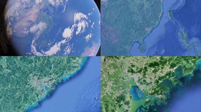卫星图从地球到深圳