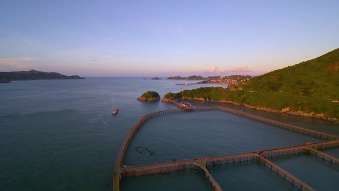 台州大陈岛鸡笼头游客旅游观光航拍