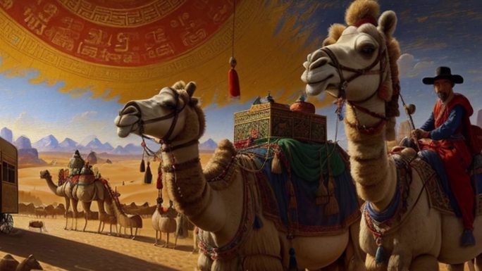 AI演绎丝绸之路 骆驼 沙漠7