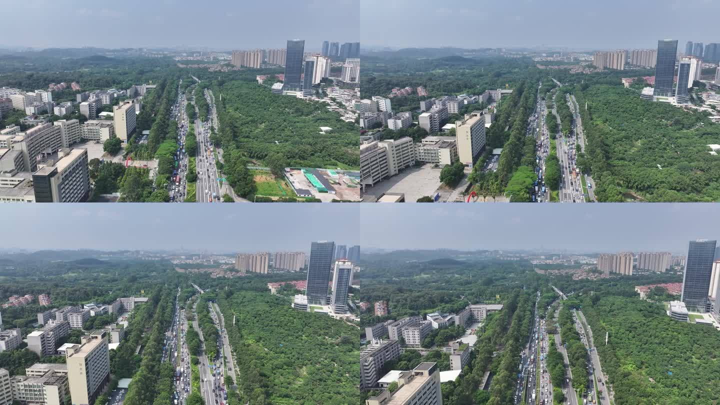 广东省东莞市环城南路城市主干道航拍