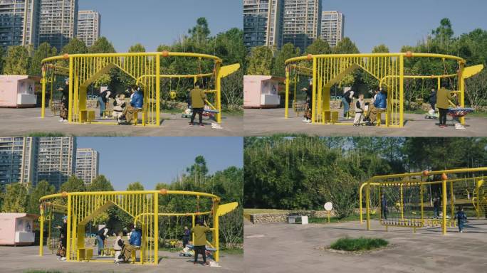 4K素材-儿童玩耍健身场地宝宝游乐场