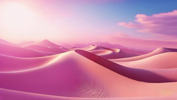 粉色沙漠沙丘背景沙子动画自然动态戈壁背景